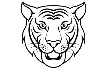 Tiger head line art illustration Design Concepts
