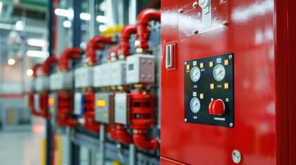 Fire alarm control panel for fire suppression system. Industrial fire control system. generator pump controller for water sprinkler piping and fire protection system
