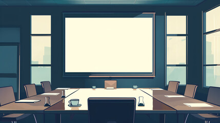 Maximize Business Meetings with Blank Screen in Conference Rooms: Highlights the concept of maximizing business meetings with a blank screen in conference rooms, ideal for banners