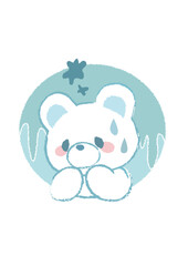 悩む白くまのベクターイラスト