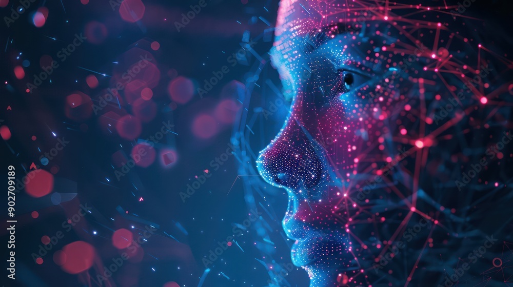 Wall mural ai concept visualization with futuristic elements and digital art