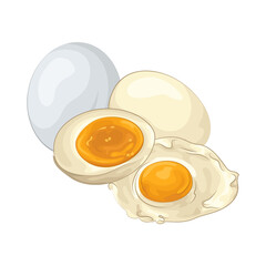 Illustration of fried egg and boiled egg 