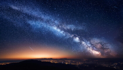 Obraz premium 銀河が広がる美しい夜空の風景