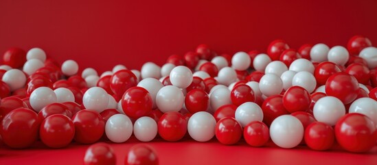 Red and White Spheres on a Red Background