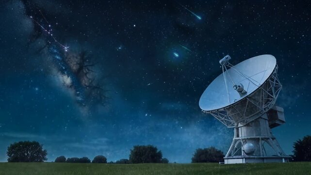 "Starry Night: Parabolantenne Under the Stars"
