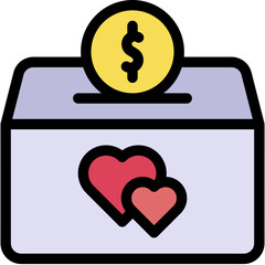 Vector Icon Donation, Love And Romance, Solidarity, Savings, Charity