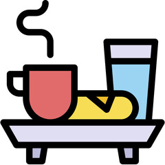 Vector Icon Breakfast, Food And Restaurant, Tea Cup, Coffee Shop, Bakery