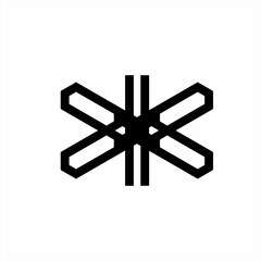 Abstract snowflake logo design with unique letter X.