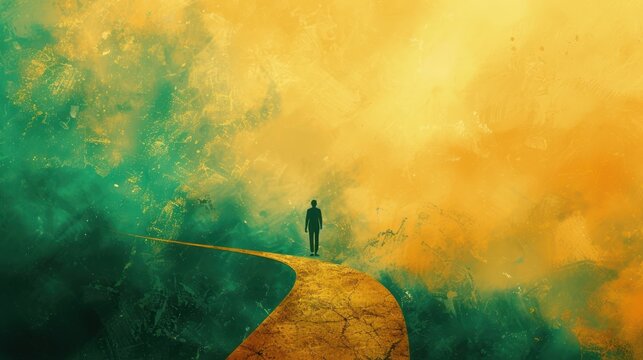 Artistic background depicting the journey of mental health recovery