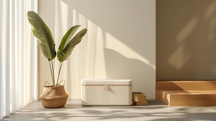 Modern wardrobe setup featuring neatly arranged clothing and accessories, showcasing a minimalistic and organized approach to wardrobe design with stylish storage solutions