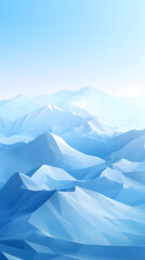 Fototapeta premium Digital technology minimalist blue mountains 3d abstract graphics poster background