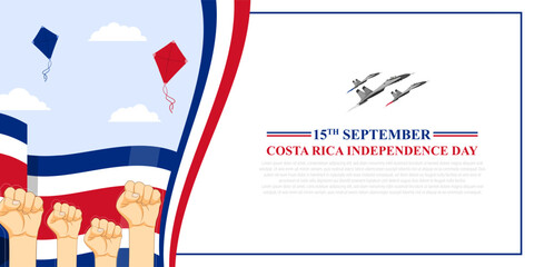 Vector illustration of Costa Rica Independence Day social media feed template