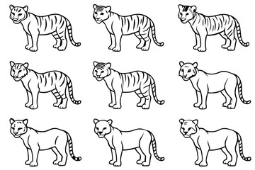 Tiger line art illustration Design Concepts
