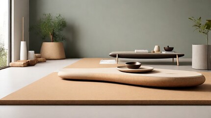 modern living room with table