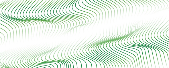 Abstract green curved lines background. Swirl curve lines. Spiral pattern. Minimal design. Modern futuristic graphic. Suit for brochure, banner, business, presentation, flyer, web, backdrop, wallpaper