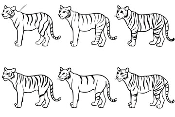 Tiger line art illustration Design Concepts