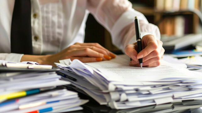 paralegal preparing documents for a court case
