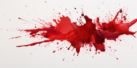  Red splatter on  white background., blood stains cut out. blood splatter on white