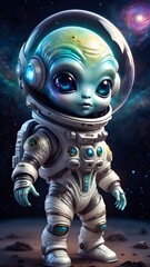cute alien in space