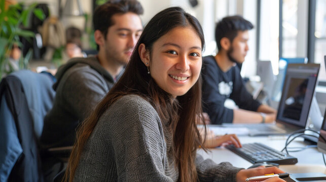 software developers coding in a tech company office