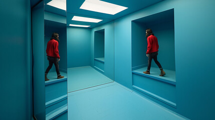 the Ames Room where people appear to change size as they move within it
