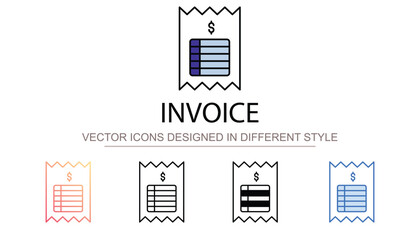 Invoice icon design with white background stock illustration