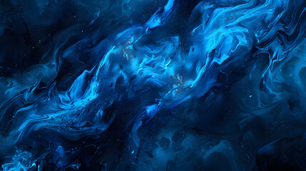 Obraz premium An abstract image featuring blue swirling fluid patterns, creating a mesmerizing and dynamic visual effect.