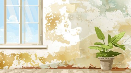 Mold on old and dirty walls is a health problem, irritating to the eyes and nose.