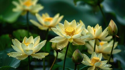 Bouquet of Lovely Yellow Lotus Blossoms