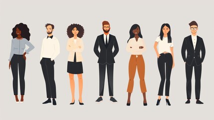 Fototapeta premium Businessman and woman cartoon vector illustration