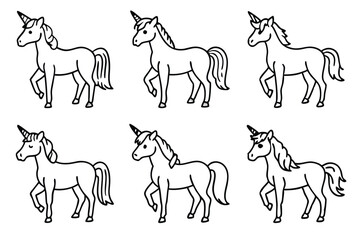 Fototapeta premium Unicorn line art illustration Design Concepts