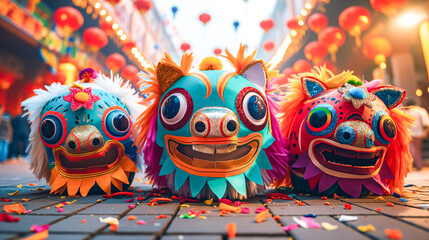 joyous celebration of a festival with colorful decorations and happy faces.