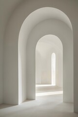 Abstract Minimalist White Archway Interior Architecture Design