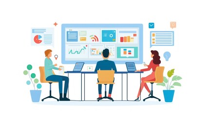 Naklejka premium Interactive session during a webinar conference
