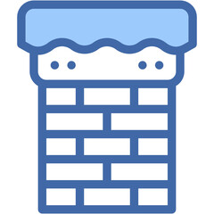 Fototapeta premium Vector Icon Chimney Top, Roof, Furniture and Household, Chimney Top, winter, Chimney