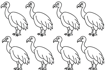 Vulture bird line art illustration