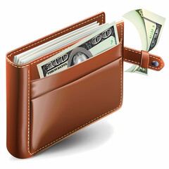 Fototapeta premium Full wallet with money pop isolated on white vector image