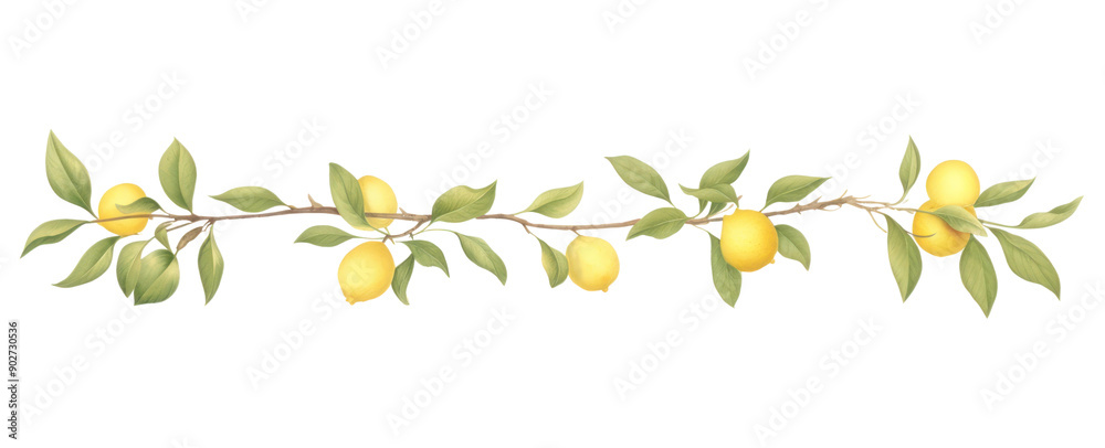 Wall mural png lemon branch plant fruit leaf.