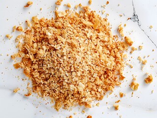  sawdust Chopped dry garlic pile isolated  whit whith background