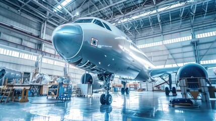 High-tech equipment used in aerospace manufacturing