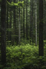 Fototapeta premium Resilient old growth forests reveal the profound beauty and ecological importance of our planet's most ancient woodlands.