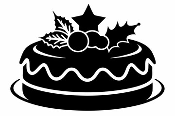 christmas cake black silhouette