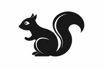  Squirrel logo icon, silhouette black simple vector art style