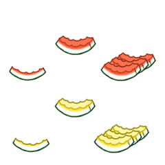 食べられたスイカ