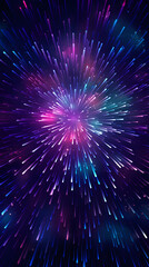 Fototapeta premium Digital technology purple green laser linear outline graphic poster background