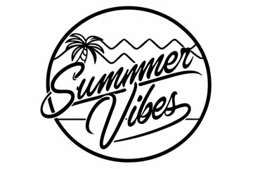 summer vibes circle t shirt design,Summer Tropical Sunset With Palm Trees