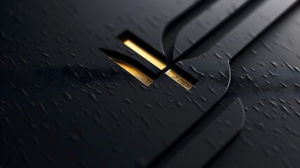 A sleek business logo featuring a unique abstract mark with sharp geometric shapes, captured in high-definition. 
