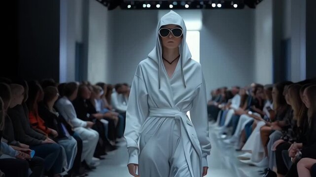 model woman walking in catwalk fashion show