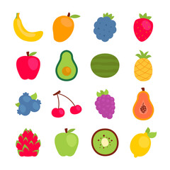 Fresh fruit vector element illustration on white background
