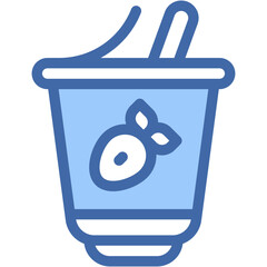 Vector Icon Yogurt, Food, Strawberry, Healthy Food, Drink, Food and Restaurant
